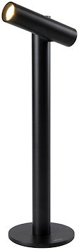 BATTERILAMPE, ZOOM DESK, SORT, 3000K