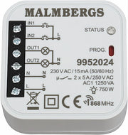 TRÅDLØS MODTAGER, 2-KANALS, 868,32MHZ