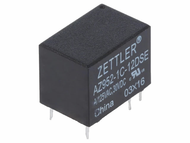 Miniature relæ - 12VDC 1A, 1 x skifte (SPDT), 6-ben 2,54mm