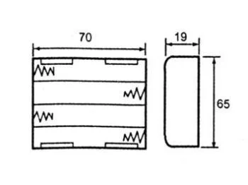 Batteriholder til 4xAA bat. m. afbryder, Sort (m. ledn.)