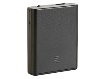 Batteriholder til 4xAA batteri, Lukket hus m. USB og kontakt