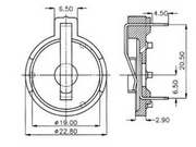 Batteriholder til knapcelle - Ø20mm (CR2016/2025/2032)