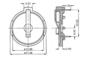 Batteriholder til knapcelle - Ø24mm (CR2425/2430) for print