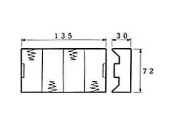 Batteriholder til 4xD bat. (m. loddeflige)