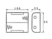 Batteriholder til 2xC bat. (m. knapterminaler)