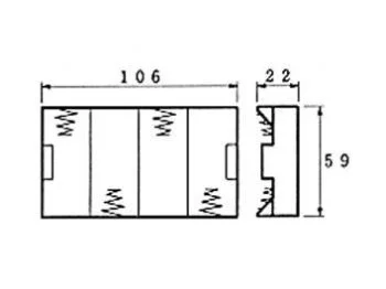 Batteriholder til 4xC bat. (m. knapterminaler)