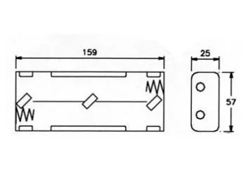 Batteriholder til 6xC bat. (m. knapterminaler)