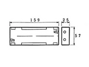 Batteriholder til 6xC bat. (m. loddeflige)