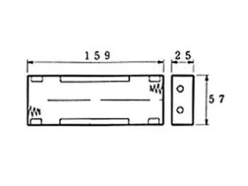 Batteriholder til 6xC bat. (m. loddeflige)