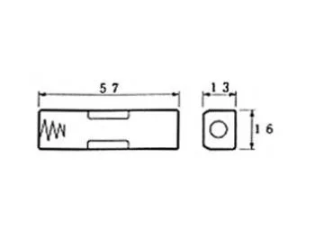 Batteriholder til 1xAA bat. (m. loddeflige)
