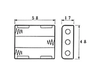 Batteriholder til 3xAA bat. (m. ledninger)
