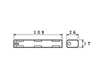 Batteriholder til 4xAA bat. (m. knapterminaler)