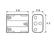 Batteriholder til 6xAA batteri, m. knapterminaler