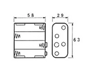 Batteriholder til 8xAA bat. (m. knapterminaler)