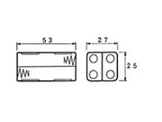 Batteriholder til 4xAAA bat. (m. loddeflige)