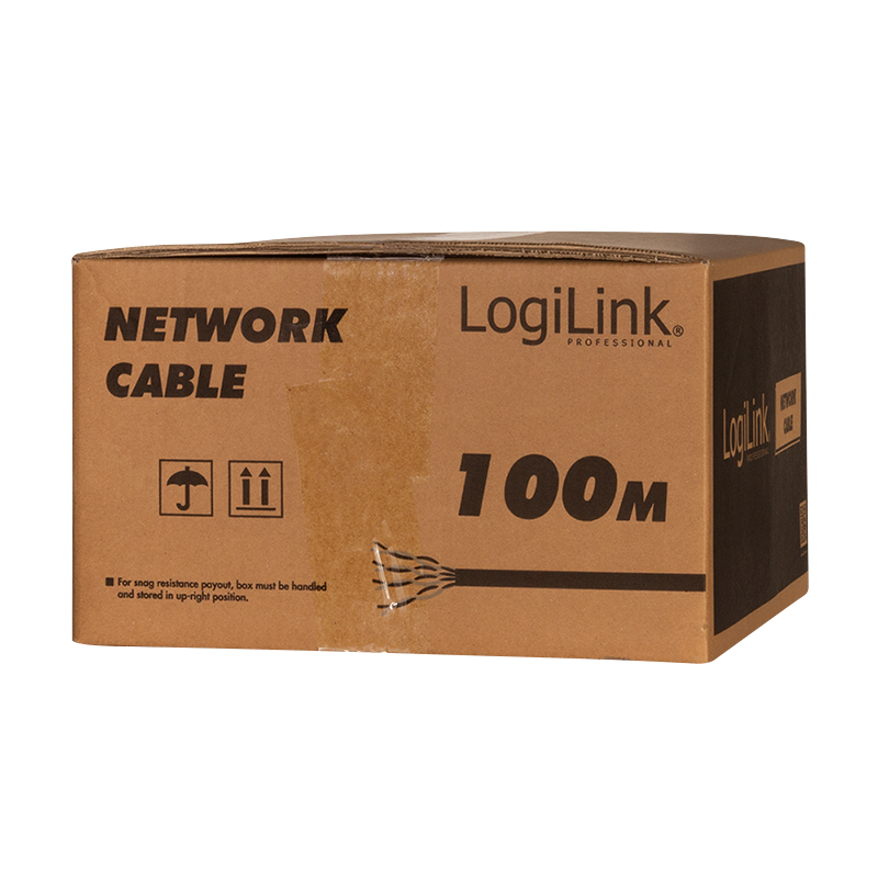 Cat7 S/FTP netværkskabel, 1000MHz, massiv CU, ORANGE (100m)