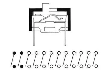 DIP switch - 8 x ON-OFF, 50V 0,1A
