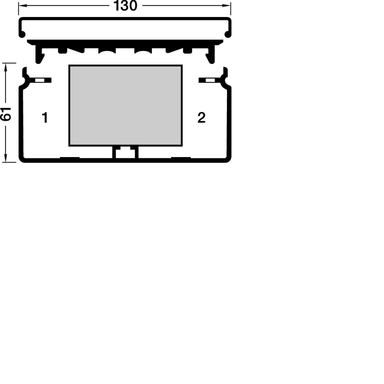 FB60131 kabelkanal-bund, 60x130mm, Perlehvid (2m)