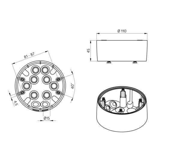 LUXOMAT P Sokkel/underlag IP54 PD4N H hvid