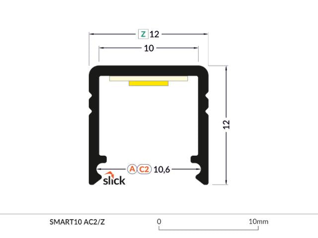 DIOFLEX alu profil SMART10 AC2/Z 1m