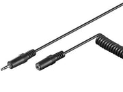 Audioforlænger - 3,5mm stereo JACK han/hun, Spiral (5m)