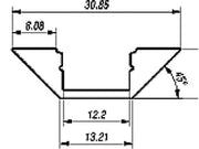 Alu. LED strip profil - 45° hjørnetype, Diffus kappe (2m)