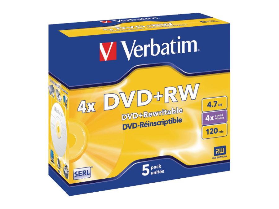 DVD+RW medie - 4,7GB 4x hastighed (5 stk. jewelcase)