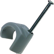 Kabelsøm-clips - Rund Ø22-26mm, Grå (50 stk. box)