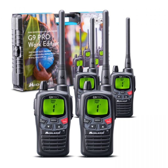 G9 PRO - PMR446 håndradio sæt (4 pak inkl. kuffert)