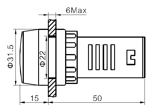Panel lydgiver - 24Vdc, 80dB, Ø22mm (IP40)