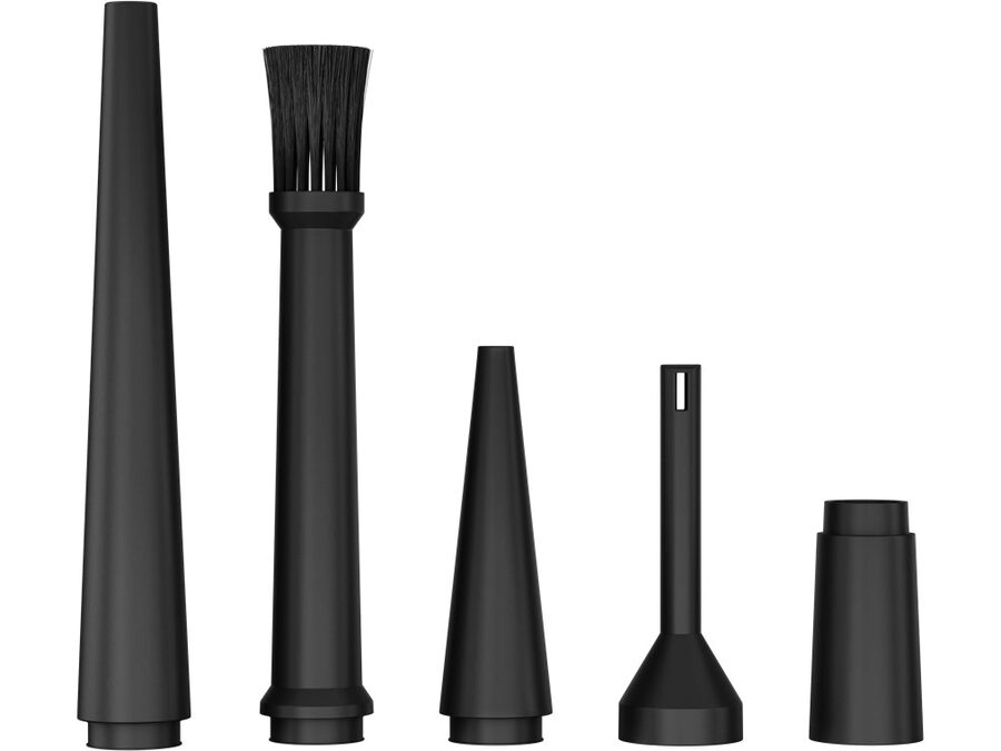 Genopladelig trykluft blæser m. 5 dyser - 2000mAh, Sort
