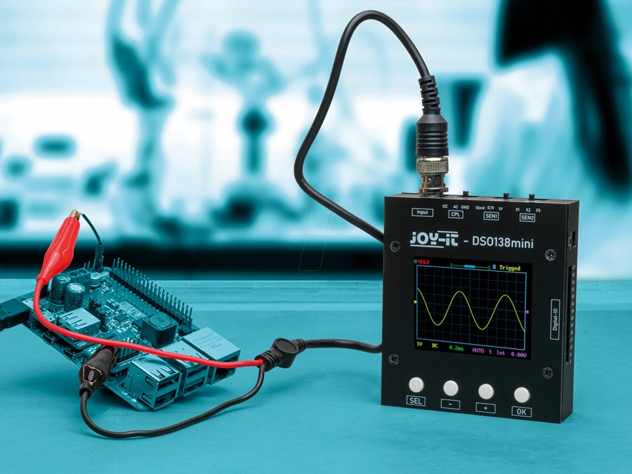 Mini digital oscilloskop - 0-200 KHz, 1 MSa/s, Sort