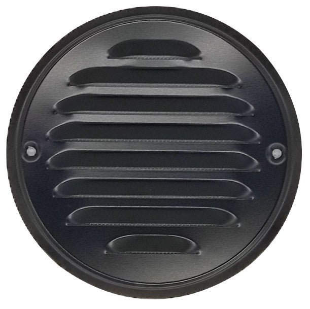 Rund ventilationsrist, metal m. flange - Ø100mm, Mat sort