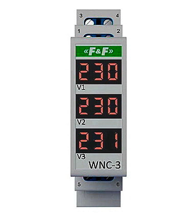 Digital AC Voltmeter  80-500V 3-fase DIN montering
