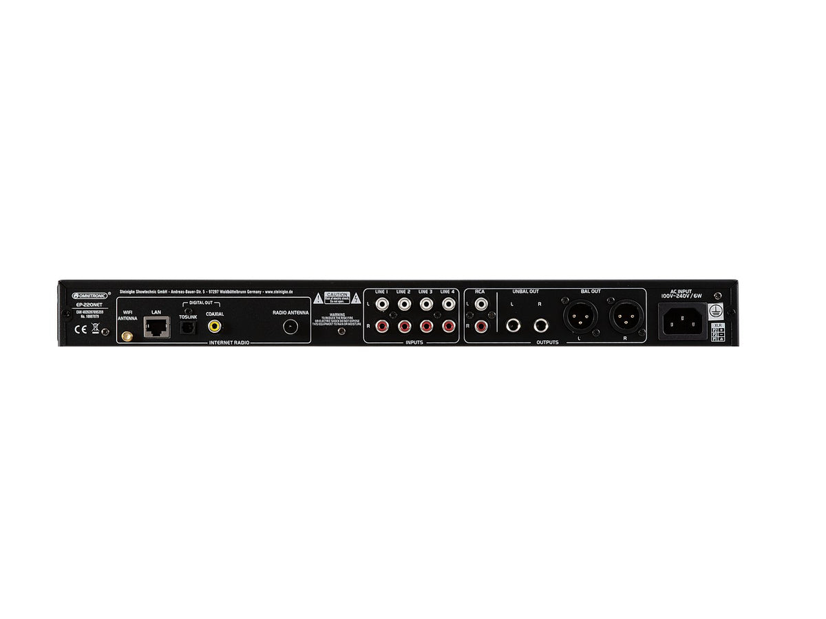 EP-220NET 19" Internet Radio med DAB+, Bluetooth, DLNA, IR