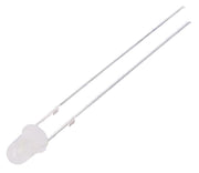 3mm LED - Kold hvid, diffus hvid hus, 1560-2180mcd (70°)