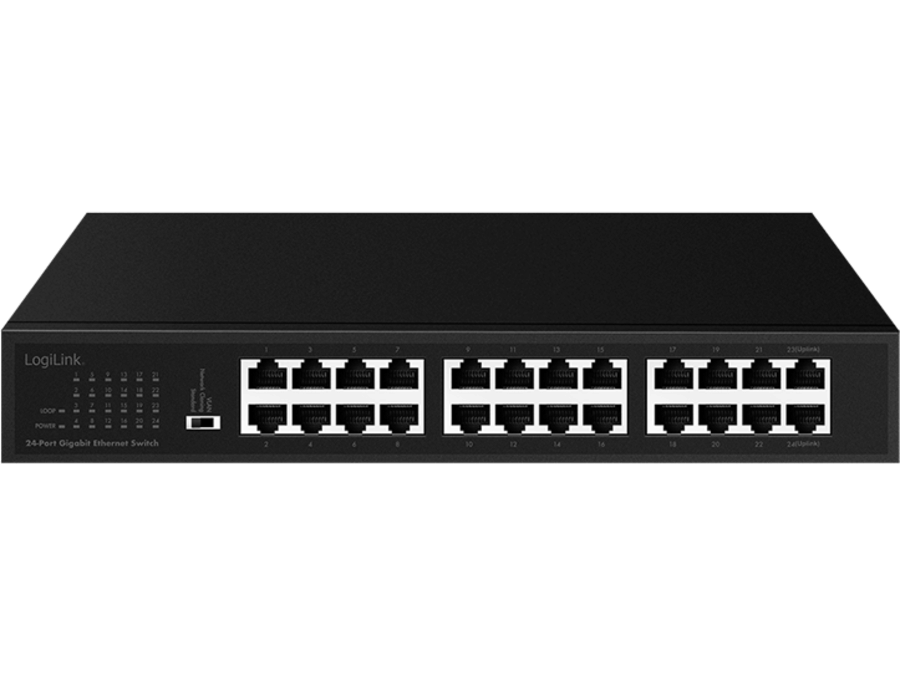 Gigabit Ethernet switch - 24 port 1000Mbps, Metal (skærmet)