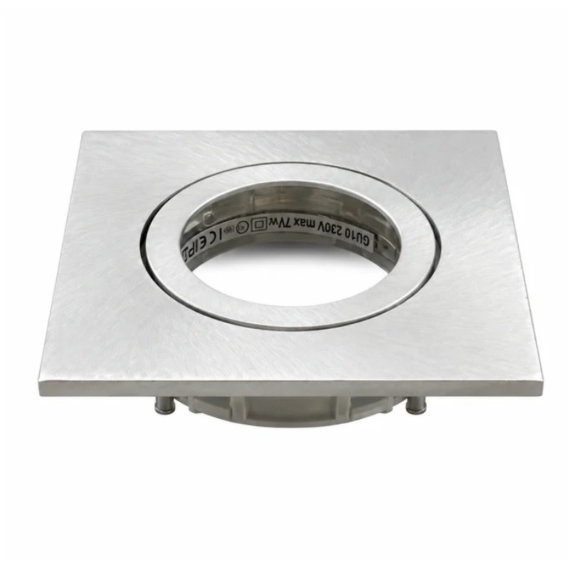 Daxtor firkantet front til GU10 downlight – satin nikkel