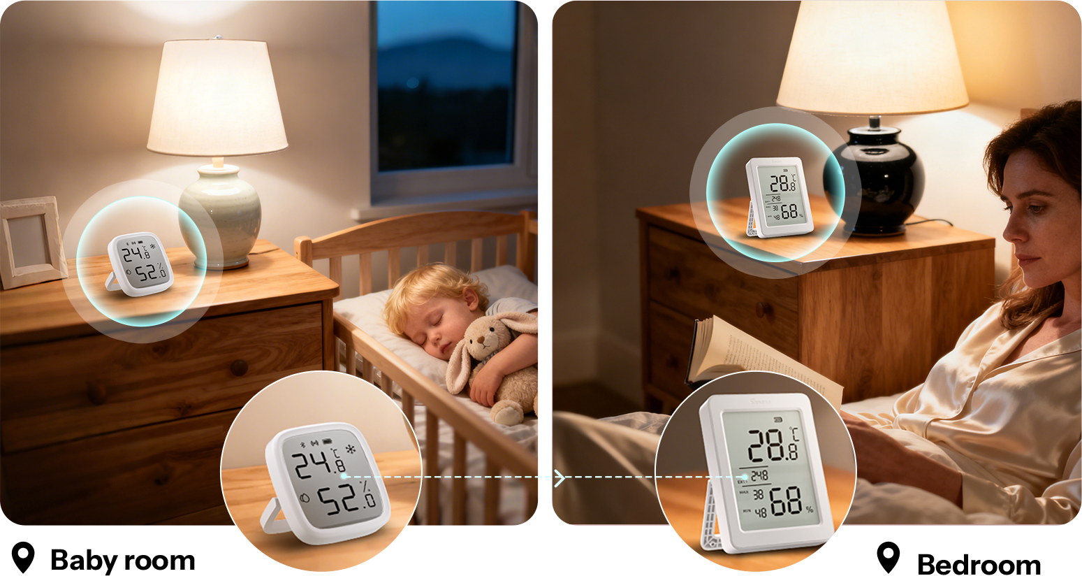 Zigbee SNZB-02DR2 - Temperatur- og Fugtighedssensor