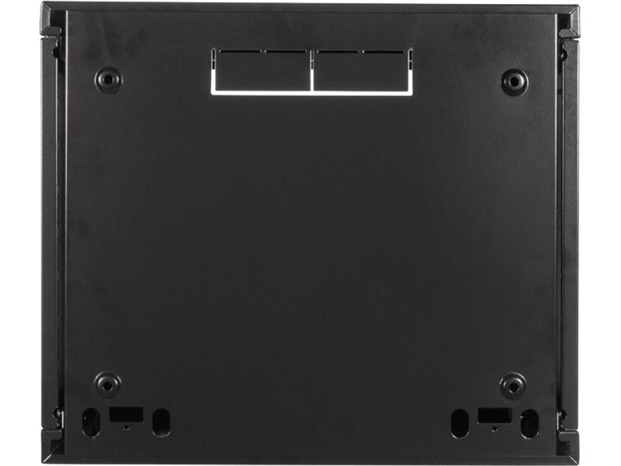 19" væg-rackskab - 6U, 450mm dyb, m. glaslåge, Sort