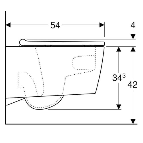 Geberit ONE Rimfree toiletskål med krom kant inkl. toiletsæde