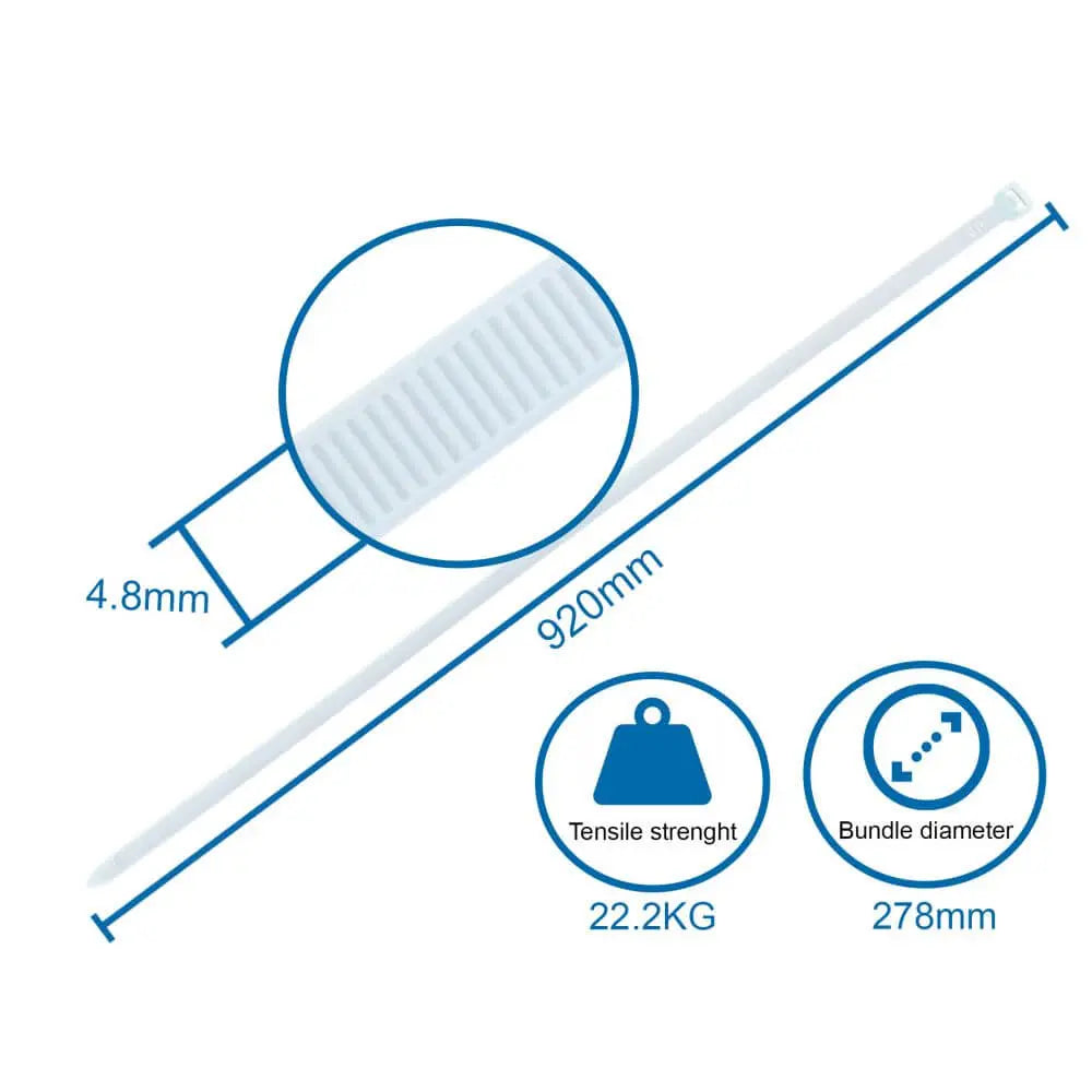 Valgplakat Strips / Kabelbinder 7,6x750mm. klar - 100 stk.