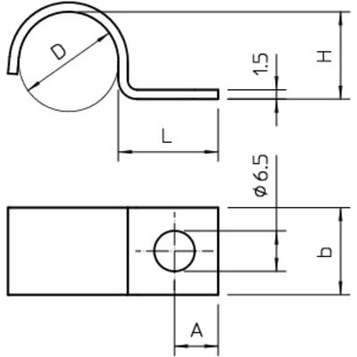 Kabelbøjle 1015 G 11 mm, 1-lap, galvanisk forzinket (100)