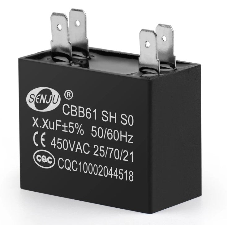 CBB61 motor kondensator - 2uF / 450V, ±5%, m. spadestik