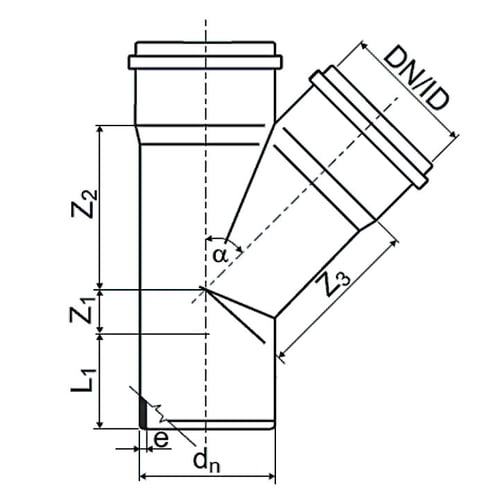 32 x 32 mm x 87,5° Grenrør afløb hvid PP
