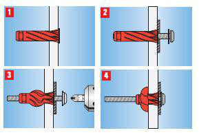 Gipsdybel t/2 lag gips 5 x 75 mm, sort, TX25, PAN, 25 stk.