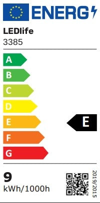 9W LED indsats med linser, flickerfri, Ø12,5 cm, erstatning for G24, cirkelrør og kompaktrør, 230V input, 1000lm, RA80