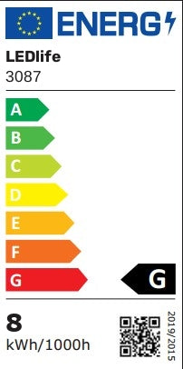 0,5 meter vandtæt aluprofil med 8W LED og stik, IP65, 24V, 530lm