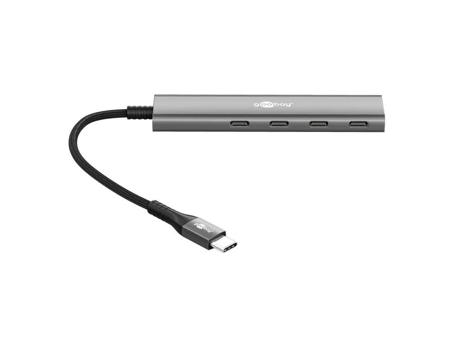 USB-C HUB 4-ports, Slim, USB-C til 4xUSB-C, 5 Gbit/s