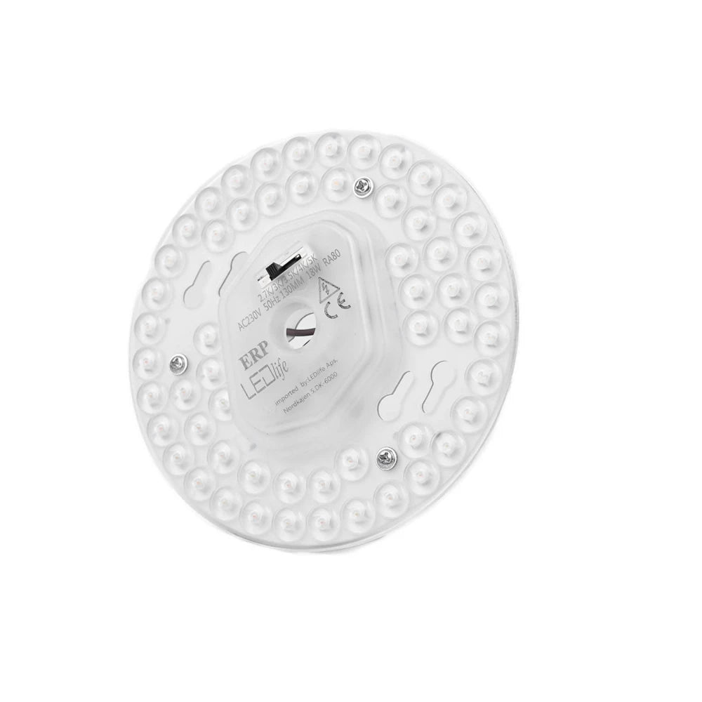 LED indsats 18W, Ø130 mm, dæmpbar, 5-i-1 CCT, Flicker Free